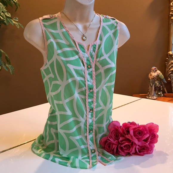 ANNABELLA GREEN, WHITE, PINK TOP PRETTY BUTTONS SM - Picture 2 of 8